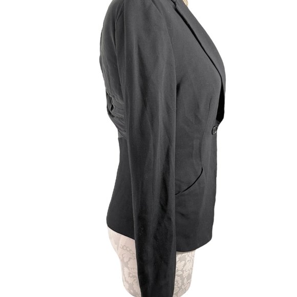 BCBG Max Azria Sheer Back Knotted Blazer Black Women's Small LFX4C374 - Picture 7 of 15